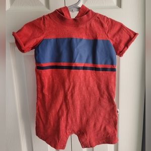 Carter's baby boy hooded romper, size 12m